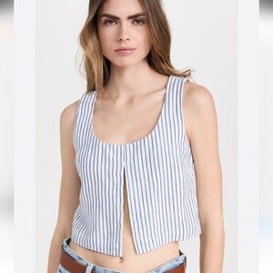 Madewell Blue and White Striped Blouse